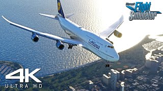 Flight Simulator 2023 | Lufthansa Boeing 747-8 Scenic Landing At Chicago Airport | 4K | MSFS