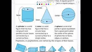 Reveal Math. Geometry Module.2.5: 3-Dimensional Shapes