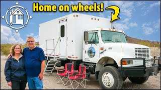 They built a Tiny Home inside of a truck (w/ a elevator bed)