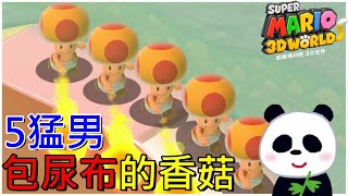 【超級瑪利歐3D世界】包尿布的5猛男救世界 世界2-5 世界4-1【地方熊貓】スーパーマリオ ３Ｄワールド Super Mario 3d World