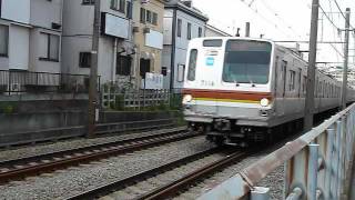 東京メトロ7000系急行 東急東横線東白楽駅通過(警笛あり)