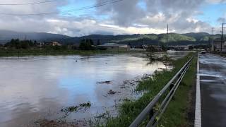 20191013台風19号福島県伊達市梁川町の伝樋川の様子