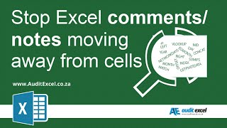 Stop Excel notes/ comments from moving