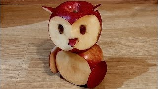 Fruit Carving and Cutting Tricks - Apple Owl Decoration