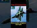 Top 10 countries with the most number of fighter jets #shorts #youtubeshorts