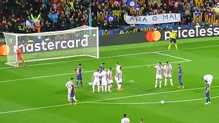 Barcelona 3-1 Olympiakos Goal MESSI Amazing Free Kick UEFA Champions League 2017-10-18