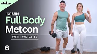 1 Hour FULL BODY WORKOUT with WEIGHTS | Strength \u0026 Conditioning | Metcon