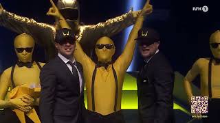 Subwoolfer REVEAL during Melodi Grand Prix 2023 Final (Ben Adams and Gaute Ormåsen)