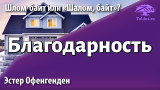 Урок для женщин. Благодарность. Шлом-Байт или Шалом, байт. Эстер Офенгенден