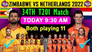 icc t20 world cup 2022 || zimbabwe vs netherlands playing 11 || zim vs ned playing 11 2022