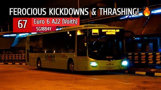 FEROCIOUS KICKDOWNS \u0026 THRASHING! ️‍🔥 | SG1884Y on Bus 67 (Voith Euro 6 MAN A22) [Part 2]