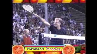 ROBIN WILLIAMS, BILLY CRYSTAL, ANDRE AGASSI act silly on tennis court - Part 1 of 2