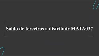 How To  MP - SIGAEST - Saldo de terceiros a distribuir MATA037 #TOTVS_Backoffice_Linha_Protheus