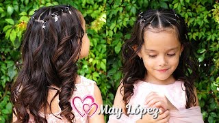 PEINADO ELEGANTE CON RIZOS Y PELO SUELTO PARA NIÑAS