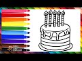 Draw And Color A Birthday Cake 🎂🌈 Drawings For Kids