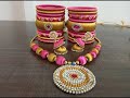 latest handmade silk thread necklaces set with bangles designs silk thread jewelry set ideas