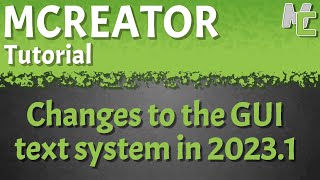The New GUI Text System | MCreator 2023.1