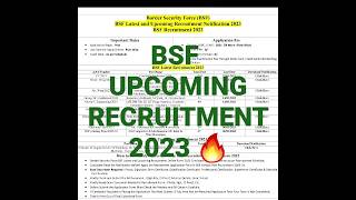 BSF UPCOMING 🔥 RECRUITMENT 2023|| #bsf #latest #viral #shorts #shorts #indianarmy #army #armylover