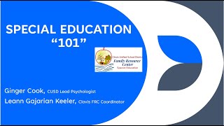 Clovis FRC webinar, "Special Education 101"