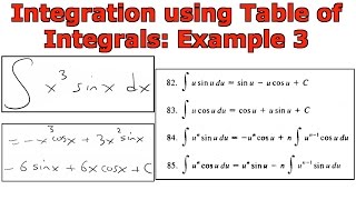 Integration using Tables of Integrals: Example 3
