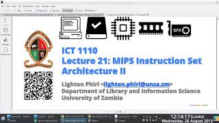 Lecture 21: MIPS Instruction Set Architecture II