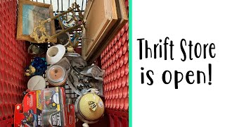 The Thrift Store Is OPEN! \u0026 50% OFF!!  / Vintage \u0026 Antiques for Resale!