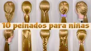 10 PEINADOS FACILES DE NIÑAS CON TRENZAS DE MODA 2025 😍 Nour Hairstyles #12