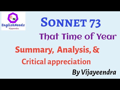 Sonnet 73: SUMMARY, Analysis & Critical Appreciation. - YouTube