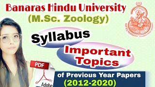 BHU MSc Zoology Entrance Exam Syllabus + Important Topics #bhumsczoology #bhumsczoology2021