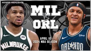 Milwaukee Bucks vs Orlando Magic  Game Highlights | Apr 10 | 2024 NBA Season