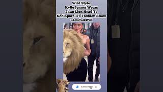 Kylie Jenner Wears A Fake Faux Lion Head Dress To Schiaparelli Spring 2023 Paris Fashion Week Show