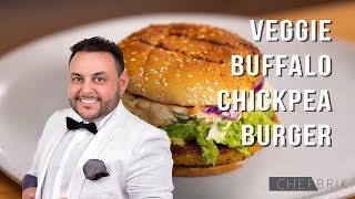 Veggie Buffalo Chickpea Burger by Chef Eddie Brik