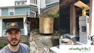 How to Raise and Level Sinking Front Porch Deck Handy Manny