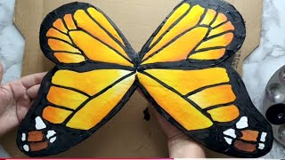 ♥️Colgante de  Mariposa/Decoración para la pared con cartón/DIY /Mariposa con materiales reciclados.