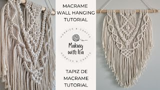 Macrame Wall Hanging. Home Decoration - Tapiz de macramé. Adorno para colgar. Decoración de pared.