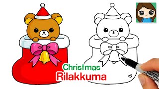 How to Draw a Christmas Stocking Easy | Rilakkuma