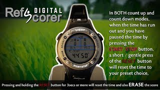 count down or count up choice plus reset time: RefScorer Digital Watch promo/demo video