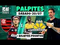 PALPITES E APOSTAS DE FUTEBOL PARA HOJE 20 07 2024 + BILHETE PRONTO (SÁBADO)