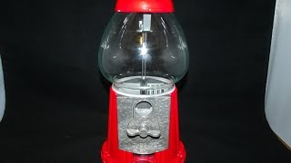 Vintage Red Carousel Bubble Gum Machine Cast Metal Glass Globe 1985 No 02 Junior