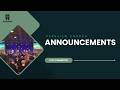 May 17, 2026 Announcements