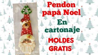 como hacer un PAPÁ NOEL🎅 EN cartonaje ( MOLDES GRATIS)🎅🎅#moldesgratis #muñecosnavideños#manualidades