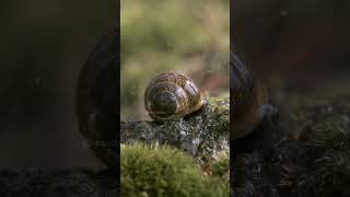 Snail in heavy rain in the forest #snail #insect #rain #forest #nature #wildlife HA47679