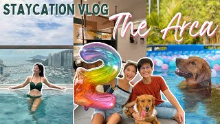 staycation vlog: THE ARCA 雅格酒店🍹 狗狗友善酒店🐶 金毛尋回犬兩歲生日🎂🎈🎉  打卡靚景 無邊際泳池📸 香港仔一日遊🐾 | 🥕HforHarriet