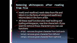 CLASS XII(CS) File Handling with Strip function and with statement