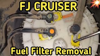 How To Replace Fuel Filter (Pump Motor) Toyota FJ Cruiser 1GR Engine.