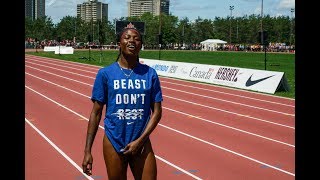 Crystal Emmanuel runs under Canadian 200m record but illegal wind