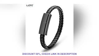 ILEPO Bracelet USB Charging Cable Outdoor Portable Leather Mini Micro USB C Charger Data Cable For i