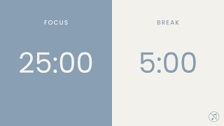 25/5 Pomodoro Timer | 4 x 25 min | Focus | Study | Reflection | Productivity