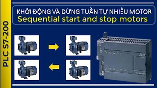 PLC S7 200 | Khởi Động Và Dừng Tuần Tự Nhiều Động Cơ | Sequential Start And Stop Of Multiple Motors