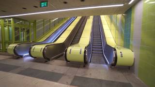 Sweden, Stockholm, subway ride from Norsborg to Hallunda, 3X escalator, 4X elevator